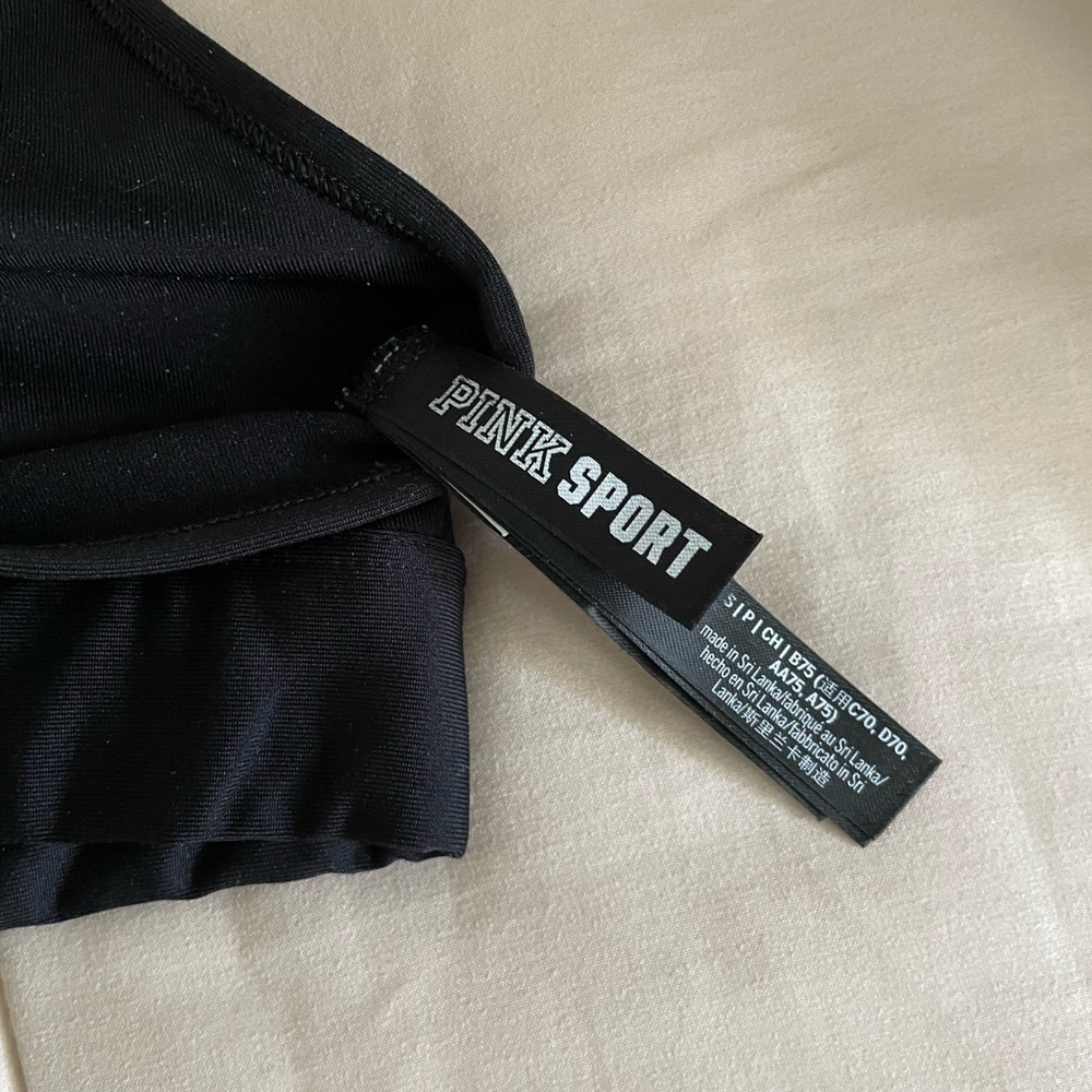 PINK Victoria's Secret Black Racerback Sports Bra - Picture 3 of 3
